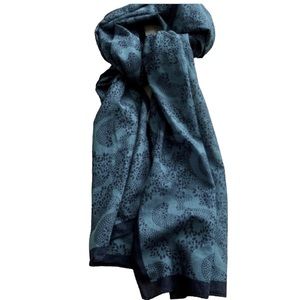 Turquoise Blue‎ Scroll Print Scarf
